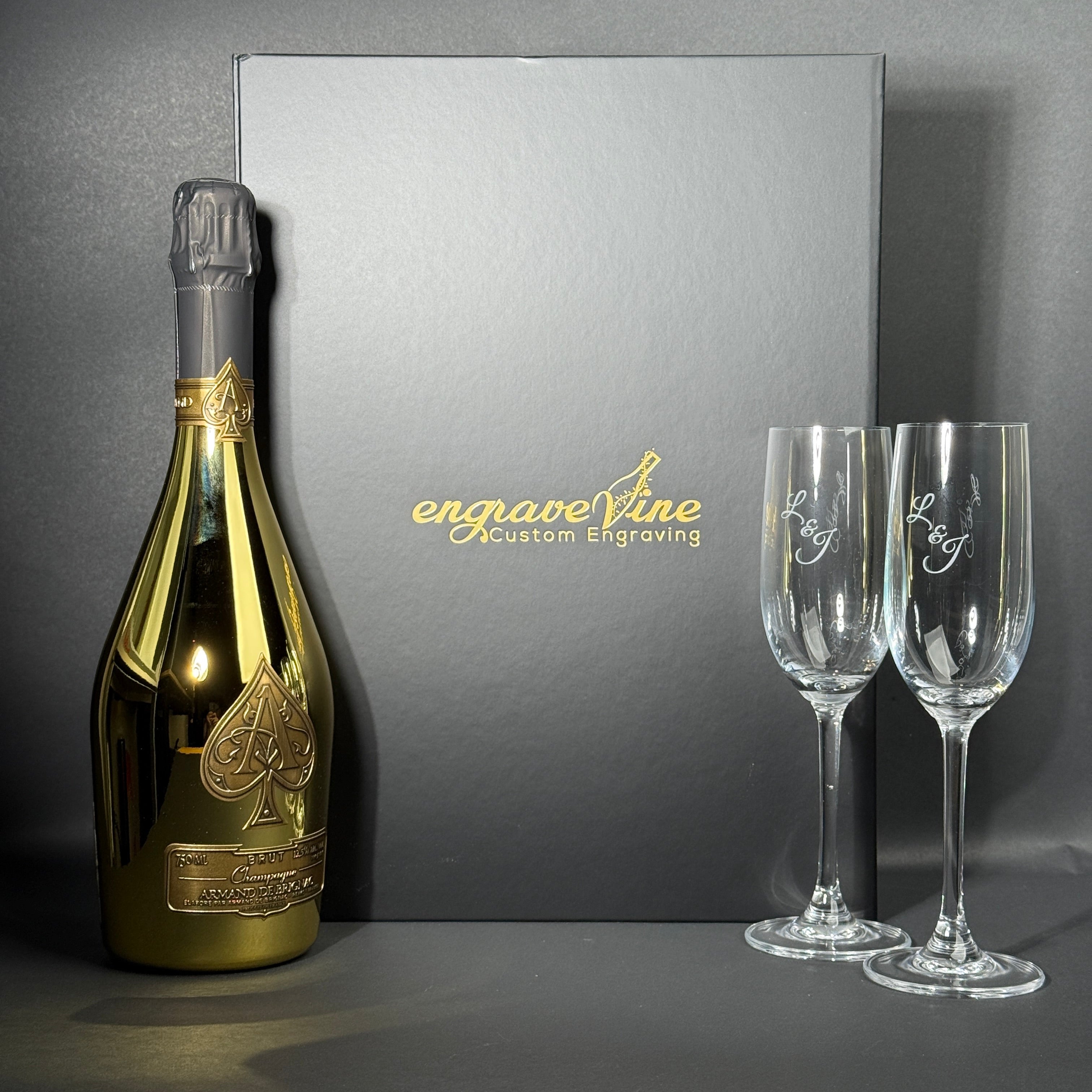 Engraved Ace of Spades Brut Gift Set - engraveVine