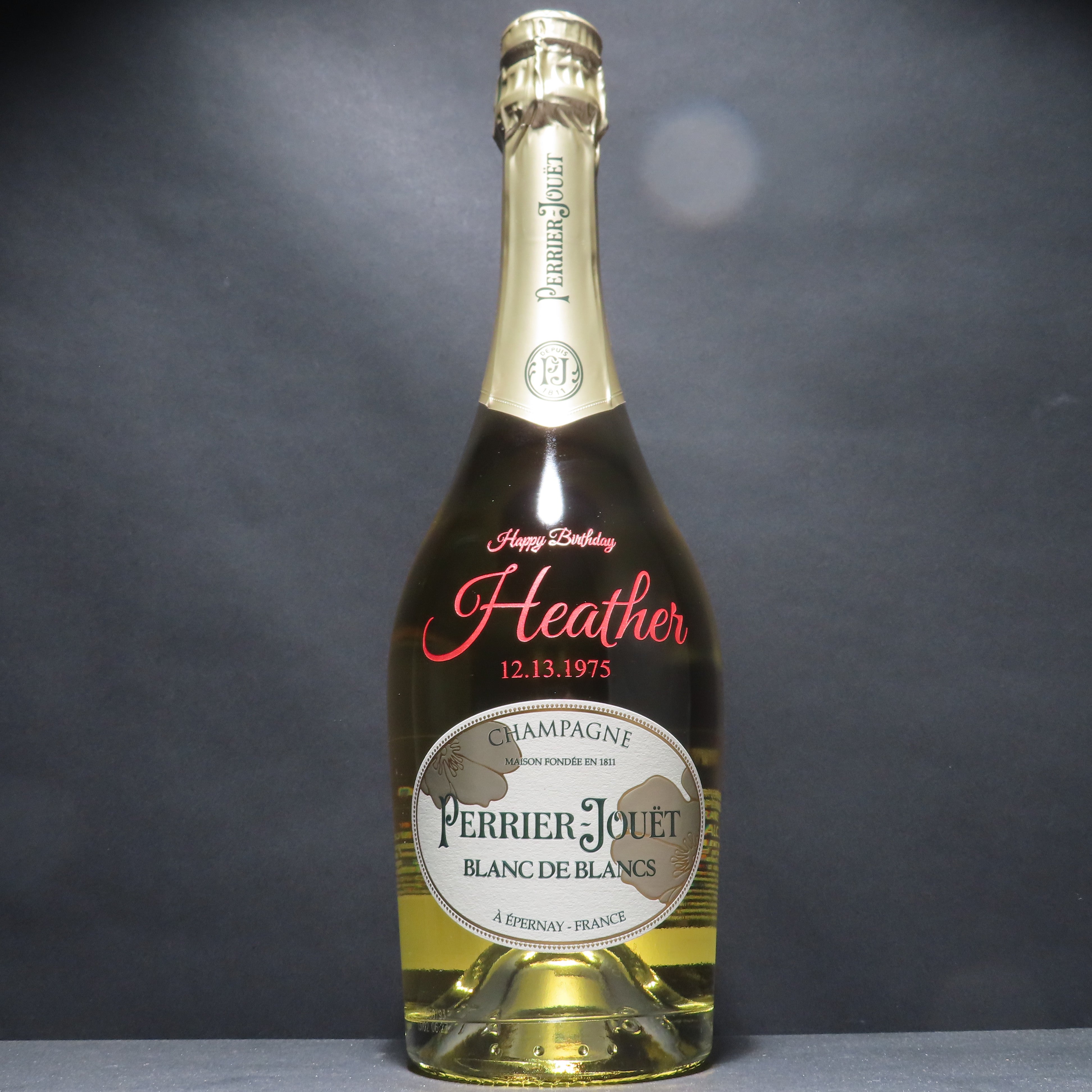 Engraved Perrier Jouët Blanc de Blancs Champagne - engraveVine