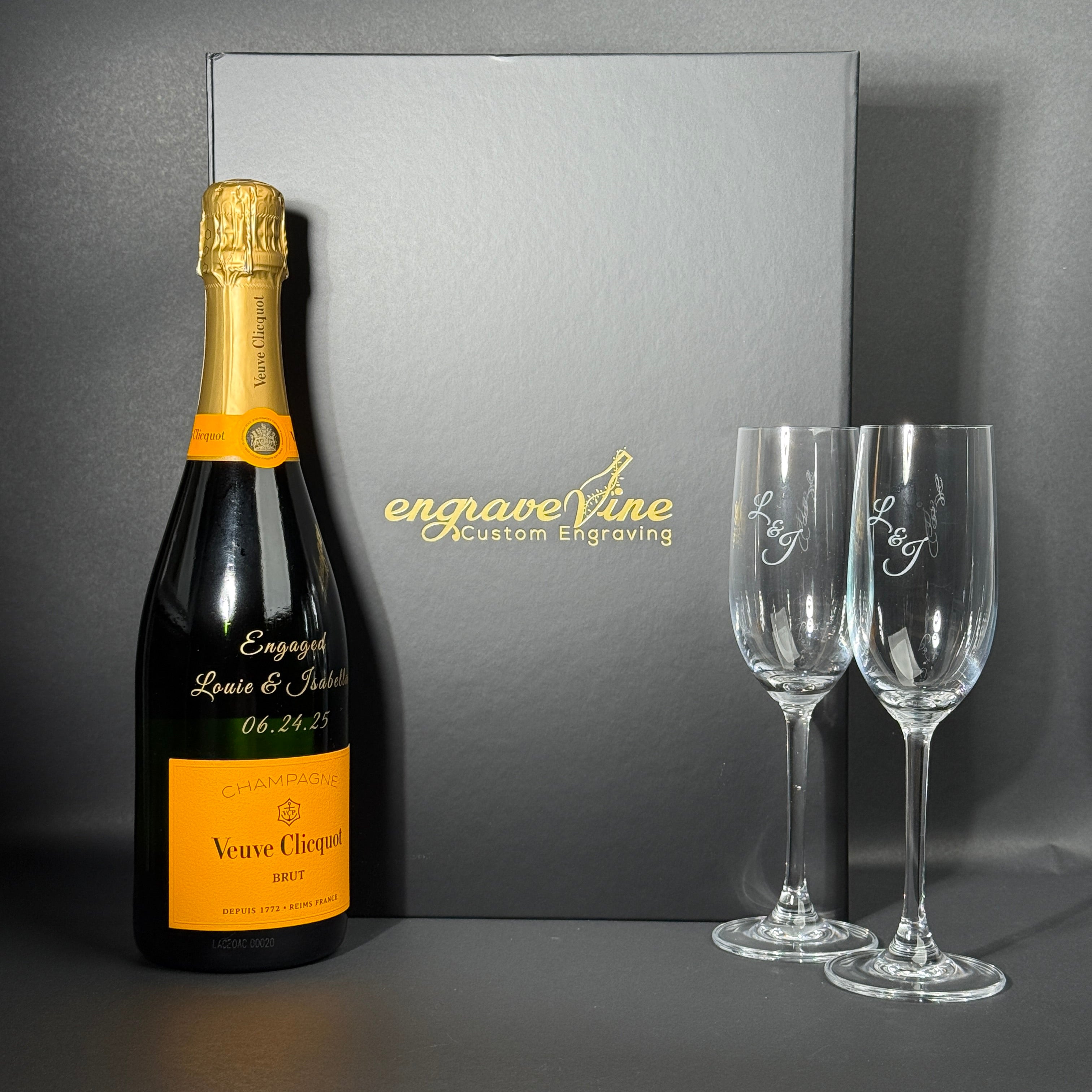 Engraved Veuve Clicquot Brut Gift Set - engraveVine