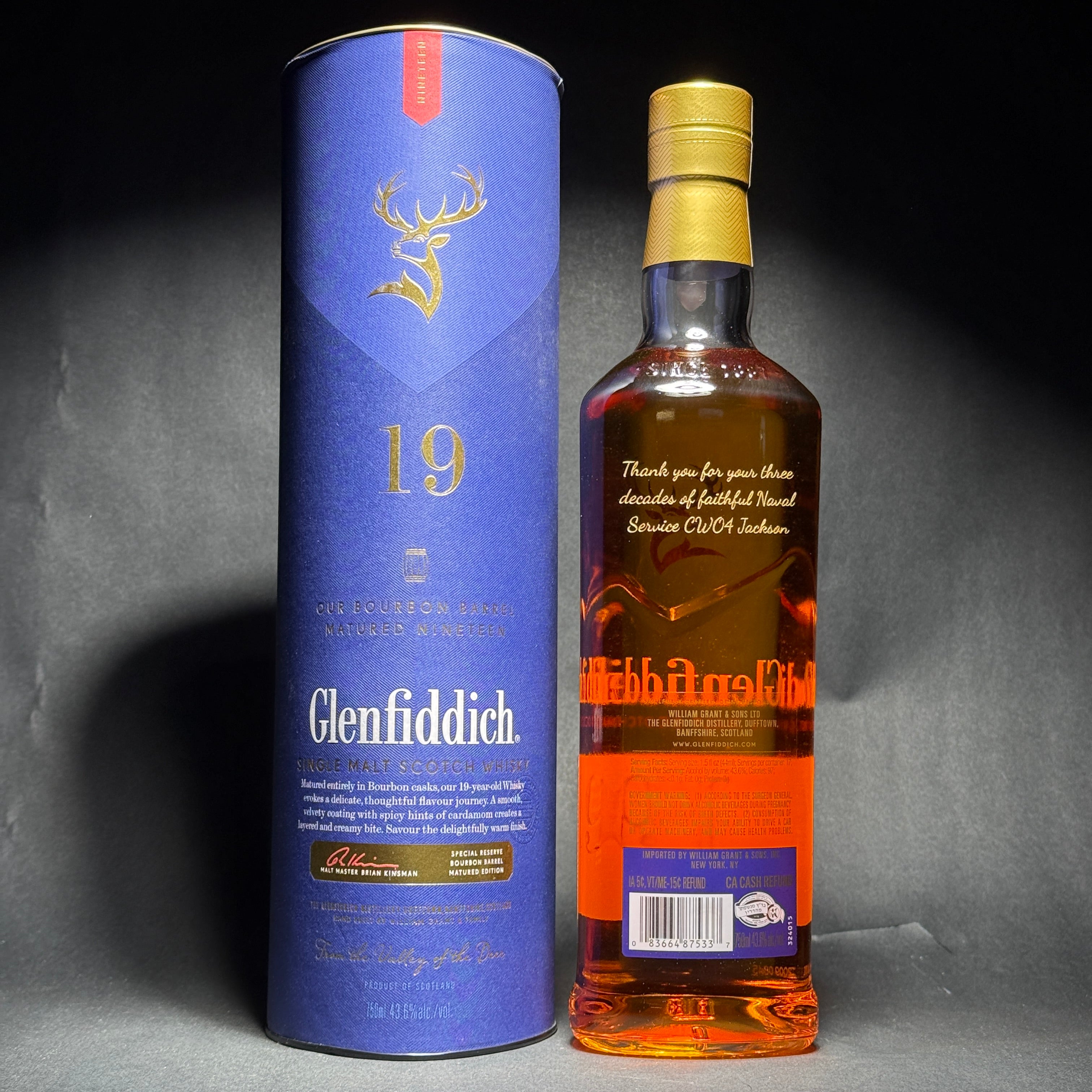 Glenfiddich 19 Year Old Bourbon Barrel Single Malt Scotch Whisky