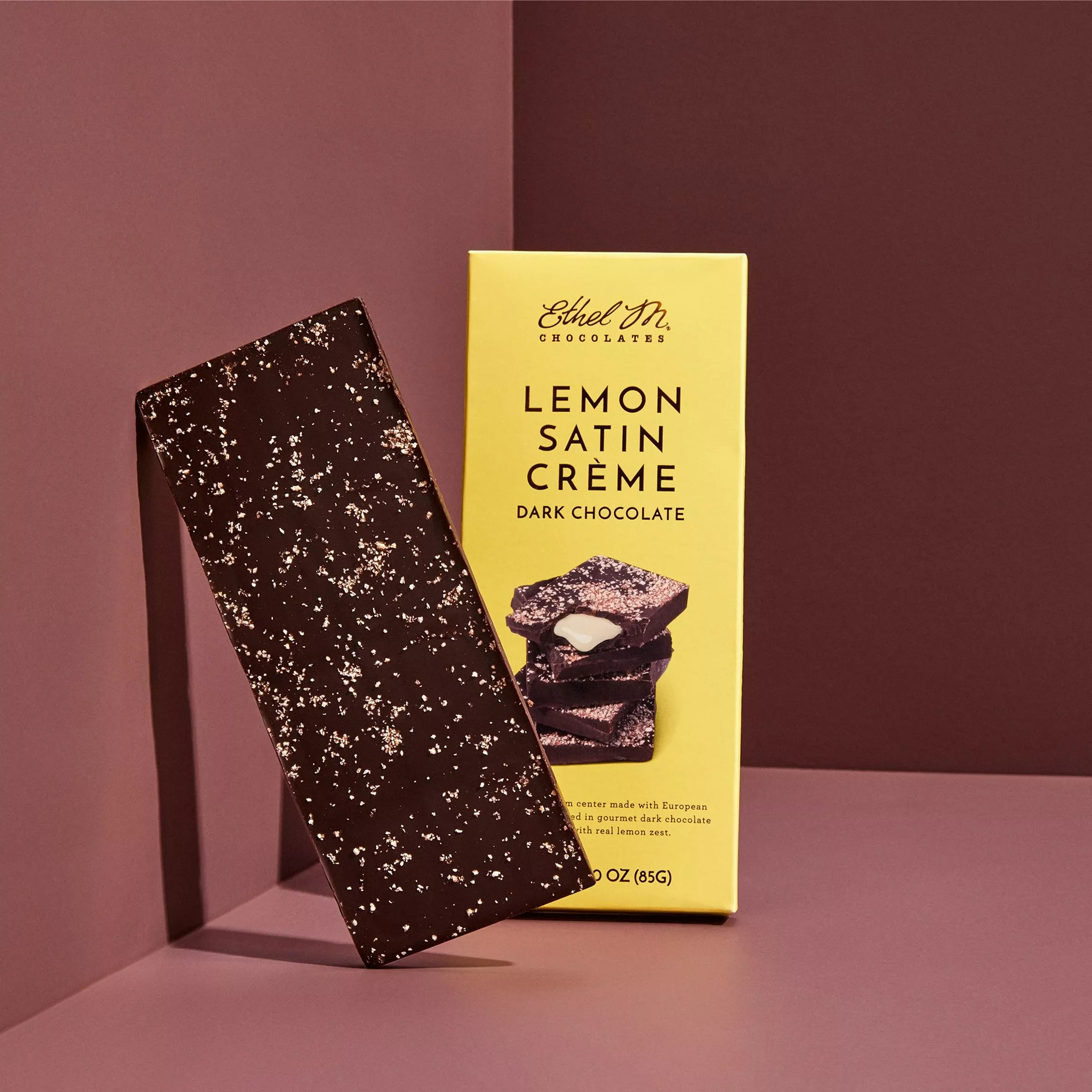 Ethel M. Lemon Satin Crème Dark Chocolate Tablet Bar