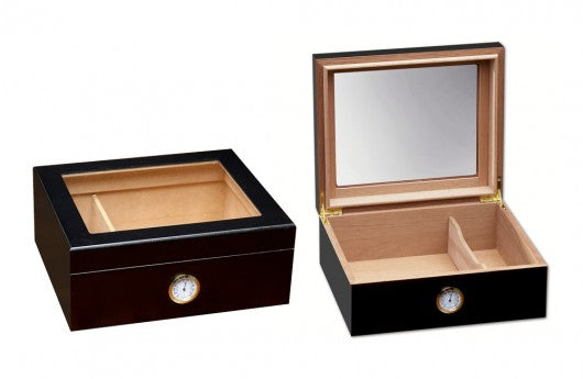 Chalet Glasstop Humidor (BLACK)