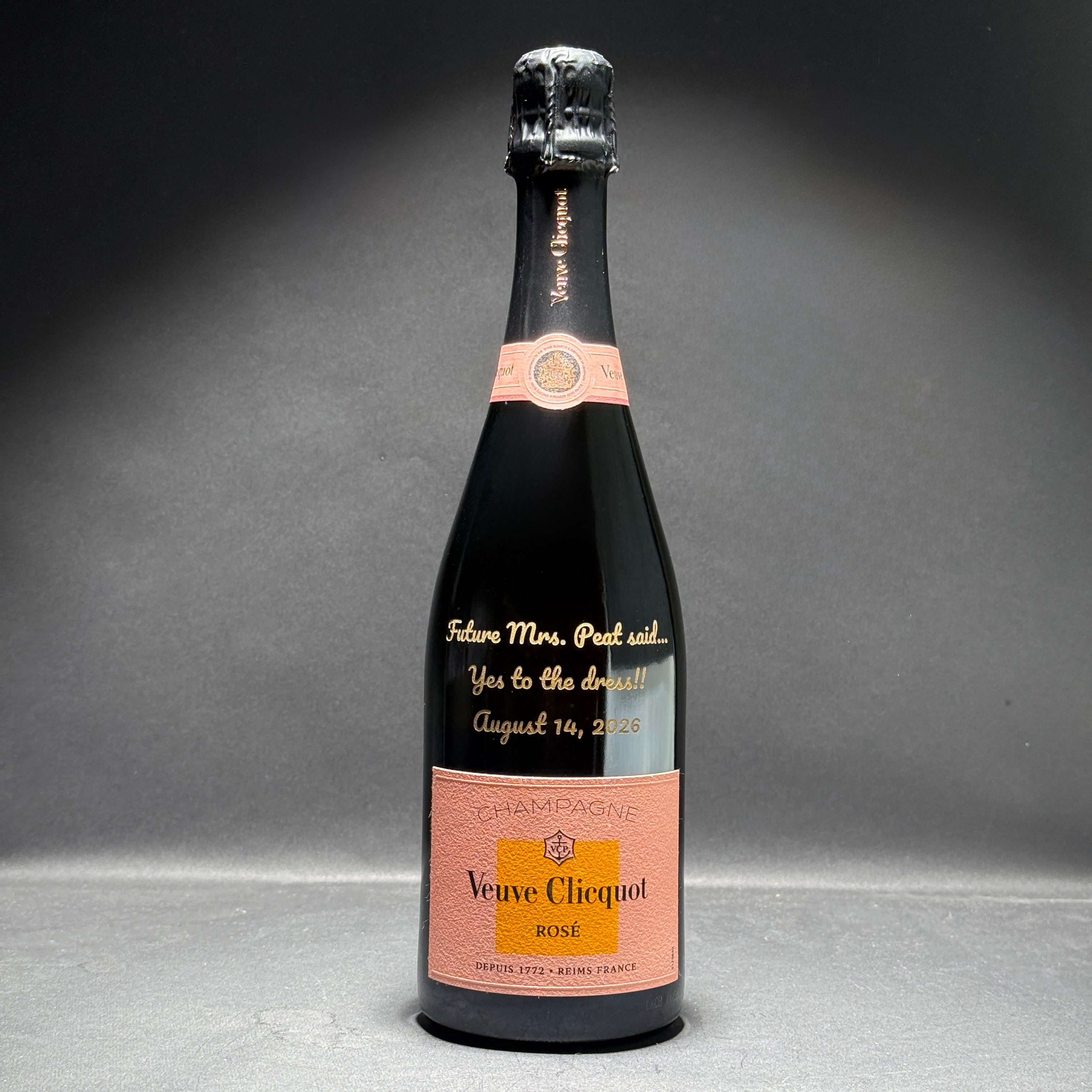 Engraved Veuve Clicquot Brut Rose - engraveVine