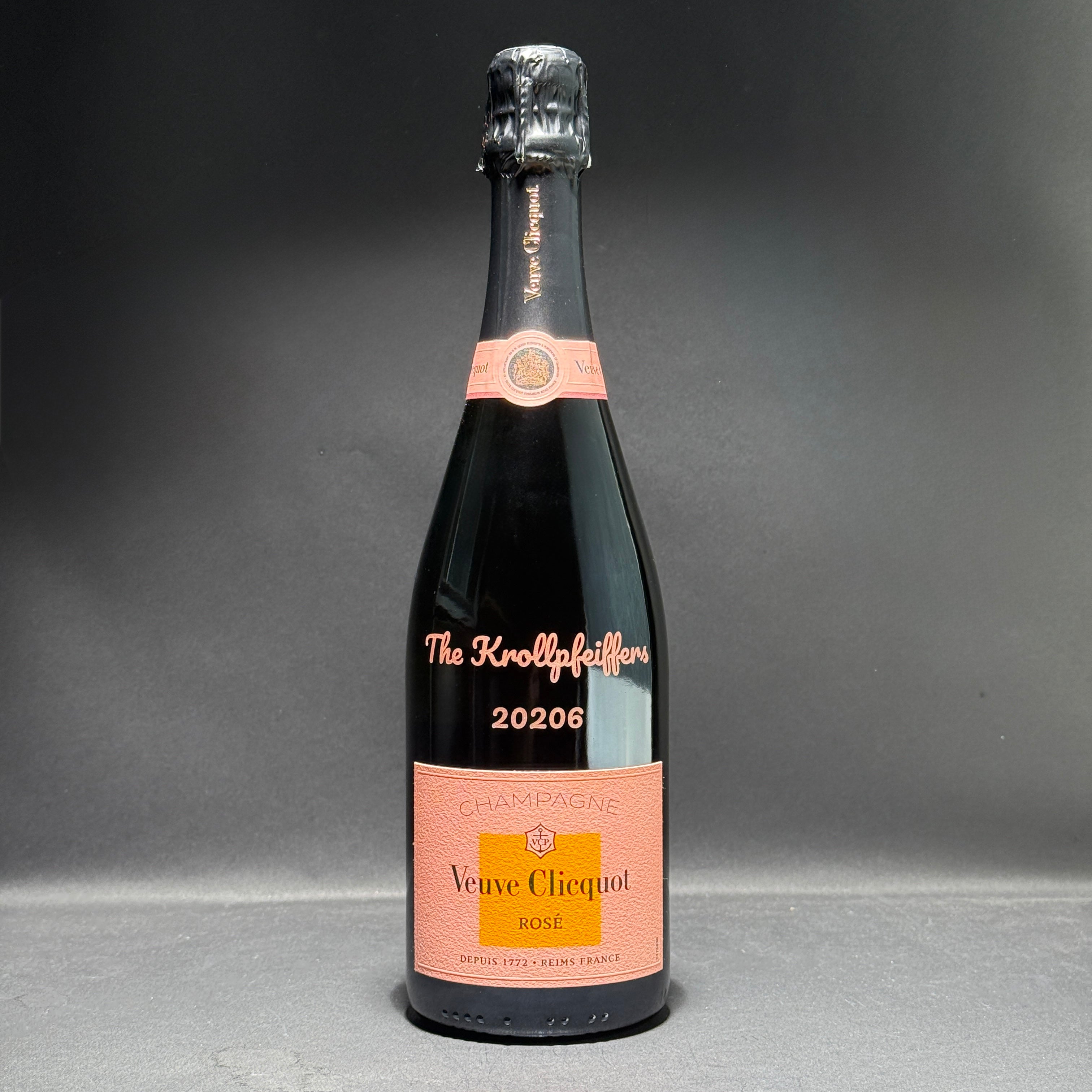 Engraved Veuve Clicquot Rose 750ml - engraveVine