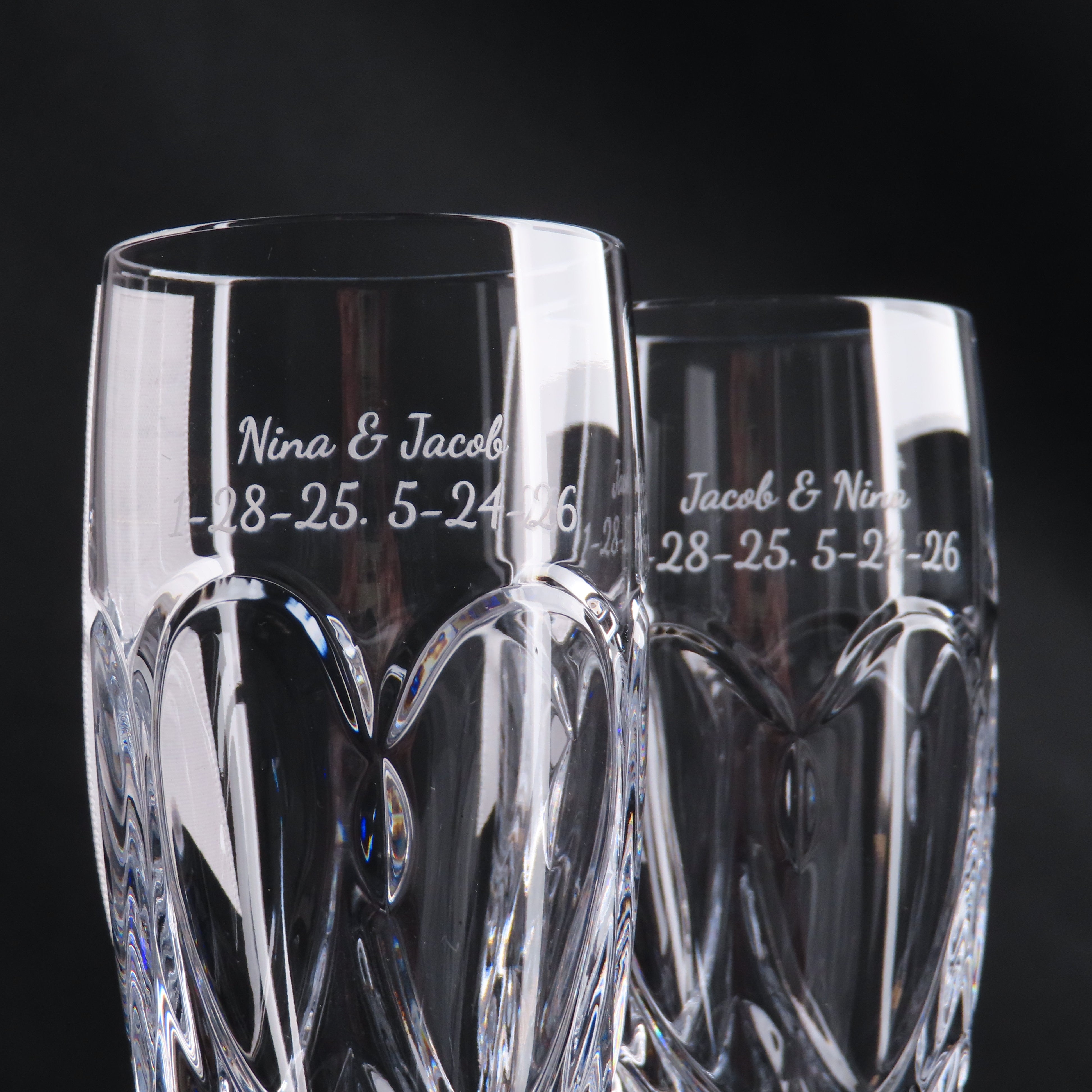 Engraved Waterford True Love Flutes - engraveVine