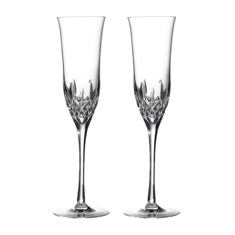 Engraved Waterford Lismore Essence Champagne Flute Pair