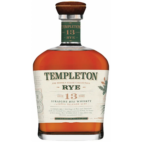 Engraved Templeton Rye Whiskey 13 Year 6 Year - personalized gift