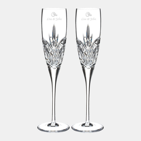 Engraved Waterford Love Forever Champagne Flute Pair